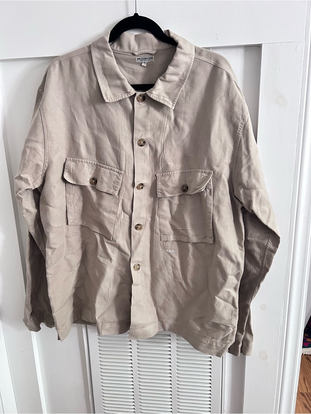 Knickerbocker NYC Linen Cotton beige cream Overshirt Jacket XL Portugal